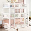 NicBex Triple over Twin Bunk Bed with Guardrail,Rubber Wood Triple Loft Bed with Ladder and Converts to 3 Twin Beds,Bunk Beds for Bedroom,White - 2 of 4