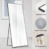 GlasFlength Full Length Mirrors Floor Standing Mirror Wall Mirror Rectangle Floor Mirrors Thin Frame for Living Room, Black, 64"*13.7"*21" - 3 of 4
