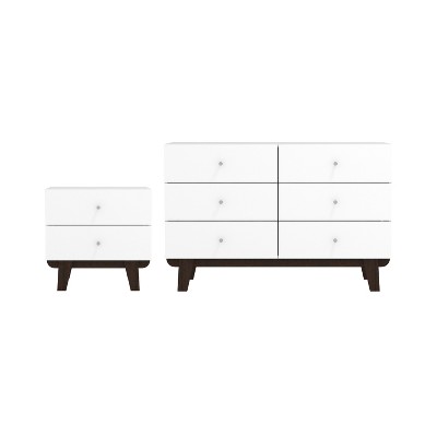 Hillsdale Furniture Kincaid Wood 6 Drawer Dresser and 2 Drawer Nightstand