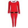 em & alfie Women's Christmas Santa Pajama Set with Matching Hat - 2 of 4