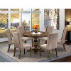 HomeStock 3-Piece Distressed Jacobean Finish Solid Wood Top Dining Table with 2 Chairs - 2 of 4