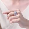 Stunning Rhodium Plated Cluster Ring with Sparkling Clear Cubic Zirconia for a Radiant and Glamorous Statement Piece - 2 of 3
