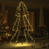 vidaXL Christmas Cone Tree Artificial Xmas Tree with LEDs Christmas Lighting - 5 x 3 ft - 3 of 4