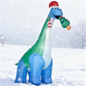 NAYSAYE 11FT Christmas Inflatable Dinosaur with Christmas Tree Holiday Yard Decoration for Outdoor Lawn Display, Multicolor, 133.8"*39.3"*122" - 1 of 4