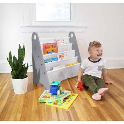 White and Gray Modern Sling Kids Bookshelf