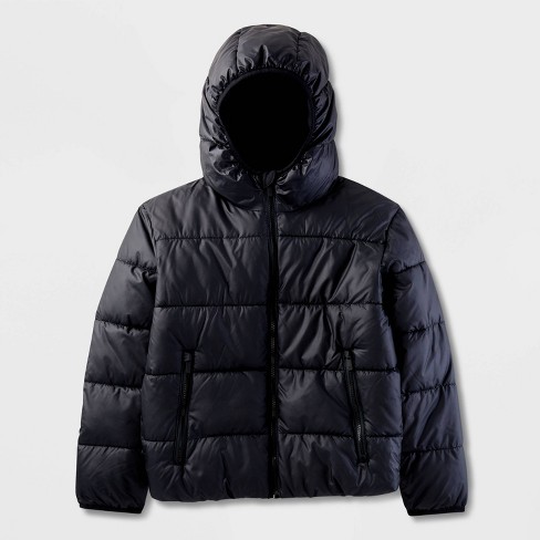 Puffy jacket black online