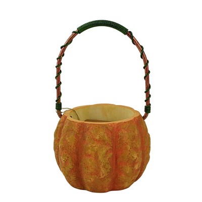 Enesco 6.75 In Aubreys Pumpkin Basket Fall Home Decor Decorative Sculptures