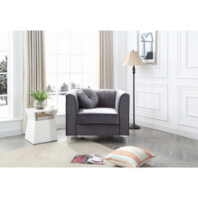 Upholstered Contemporary Sloped Armchair with Generous Seat Depth and Easy Assembly for Living Room