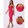 Allegra K Women's Spaghetti Straps Sleeveless Ruched Twist Front Pencil Dresses - 2 of 4