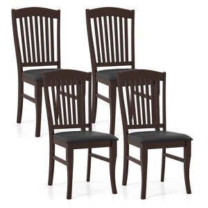Tangkula Modern Dining Chairs Set of 4 Armless Kitchen Chairs w/Upholstered Seat - 1 of 4