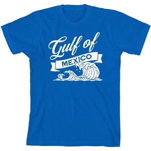 Gulf of Mexico Black and White Wave Youth Crew Neck Short Sleeve Tee - 1 of 2