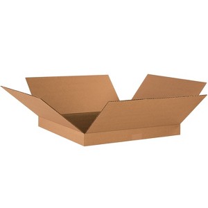 Box Partners Flat Corrugated Boxes 18" x 18" x 2" Kraft 25/Bundle 18182 - 1 of 4