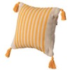 DEERLUX 16" Handwoven Cotton Throw Pillow Cover with Striped Lines, Yellow - 2 of 4