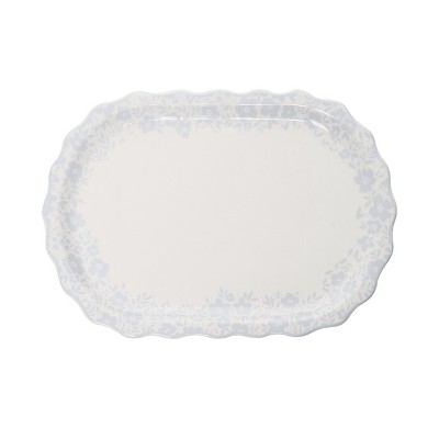 Totalee Gift Regency Floral Platter Ceramic White