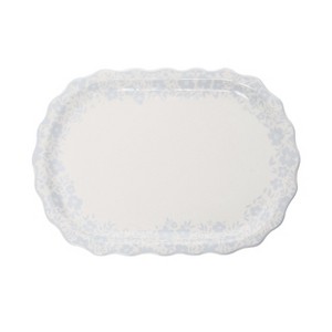 Totalee Gift Regency Floral Platter Ceramic White - 1 of 2