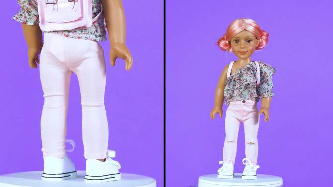 I&#39;M A GIRLY Light Pink Skinny Jeans for 18&#34; Fashion Doll, 2 of 5, play video