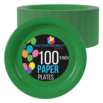 Exquisite Emerald Green Paper Plates 9 Inch Disposable Plates - 100 Ct ...