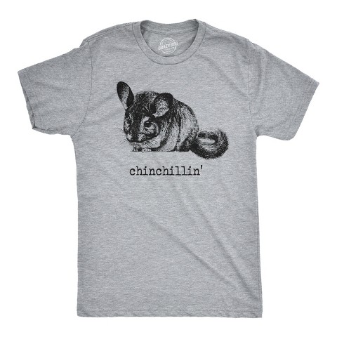 Мужские футболки Crazy Dog T-Shirts, Inc. Mens Chinchillin T shirt Funny Chinchilla Animal Lover Graphic Vintage Cool Tee - Crazy Dog Men's T Shirt for Animal Lovers Light Grey S