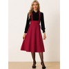 Allegra K Women's Brace High Waisted Lace Up Midi Suspender Skirt - 4 of 4
