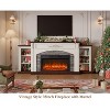 80" W Farmhouse Electric Fireplace Mantel - Holds 90” TV Stand - 3 of 4