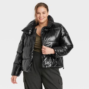 Women's Short Relaxed Puffer Jacket - A New Day™ - 1 of 3