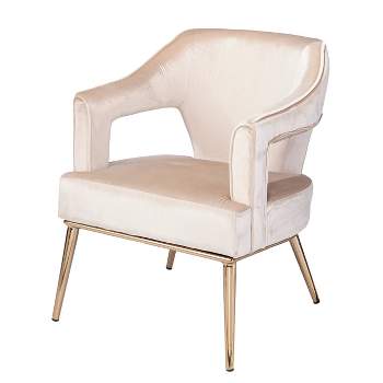 Ganex Upholstered Accent Chair Taupe/Champagne - Aiden Lane