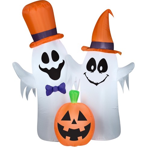 Gemmy Airblown Inflatable Creepy Ghosts And Pumpkin Scene , 5.5 Ft Tall ...