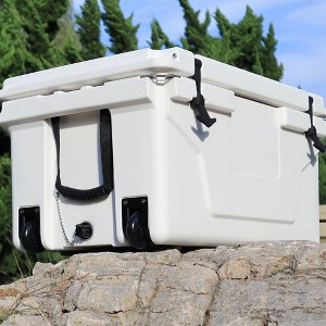 Wooakway 65 QT Hard-Sided Cooler Box with Wheels Portable Ice Chest with Drainage Plugs Rolling Cooler with Rubber Latches - 1 of 4