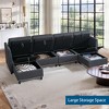 JOYRACER 100" 6 Seat Convertible U Shaped Sectional Sofa Bed with Storage Ottomans, Couch with Reversible Chaise, Sleeper Sofa for Living Room - 2 of 4