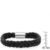Steeltime Men's braided leather bracelet. Color Options: Black, Brown - 3 of 4