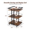 Infurnic Utility Storage Carts Multi-tier Salon Cart with Universal Wheels 3-Tier Storage Iron Rails Rustic, Brown, 18.90"*15.90"*29.50" - 2 of 4
