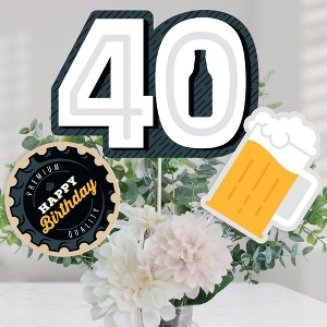 Big Dot of Happiness Cheers and Beers to 40 Years - 40th Birthday Party Centerpiece Sticks - Table Toppers - Set of 15 - 1 of 4