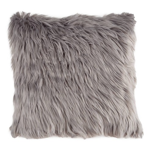 Cheer Collection Set Of 2 Soft Faux Fur Leaf Design Throw Pillows With  Inserts - Marble Gray (18 X 18) : Target