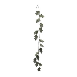 Storied Home Faux Leaf Garland with Glitter in Ice Finish, Mint Color - 1 of 4
