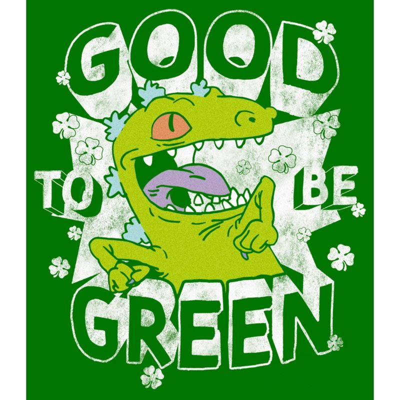 Men's Rugrats St. Patrick's Day Reptar Good to be Green T-Shirt, 2 of 6