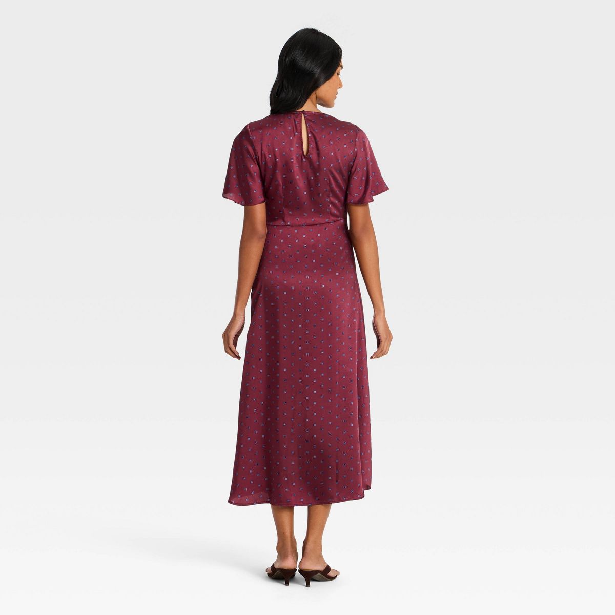 Women's Short Flutter Sleeve Ruched Maxi Dress - A New Day™ - thumbnail 2