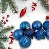 Northlight Finial and Glass Ball Christmas Ornaments - 3.25" - Royal Blue - Set of 12 - 3 of 4