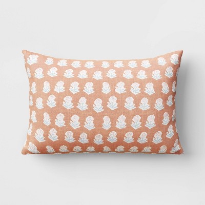 Green White and Peach Throw Pillows Small Decorative Pillow 