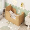 SEVOBAL Kids Bedroom Furniture Toddler Floor Bed with Frame Bear Shape Rounded Corners No Box Spring Needed for Ages 3 to 6, Brown, - 2 of 4