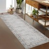 Vintage Bordered Washable Area Rug - Non-Slip Non-Shedding Stain Resistant Carpet, Soft Distressed Print Mat for Living Room, Nursery, Bedroom Office - 4 of 4