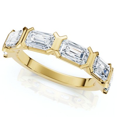 Pompeii3 1 1/2Ct Emerald Cut Diamond 6-stone Ring 14k Gold or Platinum Lab Created