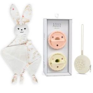 La’dore Bunny Snuggle Set With 2 Pacifiers, and a Silicone Pacifier Case BPA-Free– Soft Baby Essentials for Soothing and On-the-Go Comfort - 1 of 4