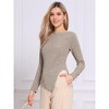 INSPIRE CHIC Women's Long Sleeve Boat Neck Irregular Casual Knit Sweater - 4 of 4