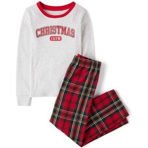 The Children's Place Kids Matching Family Long Sleeve Christmas Crew Snug Fit Cotton And Flannel Pajamas - 1 of 4