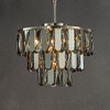 ALOADECOR Dimmable Modern Smoked Crystal Chandelier Contemporary Round Polished Nickel Pendant Light Fixture for Dining Room - 3 of 4