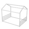 Polibi Montessori Metal House Floor Bed Frame with Fence - 3 of 4