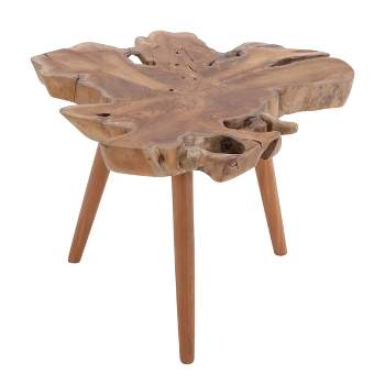 Rustic Solid Teak Wood Accent Table Brown - Olivia & May
