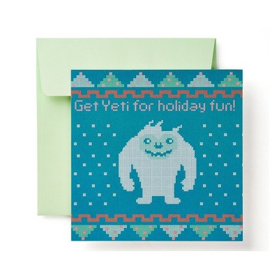 "Get Yeti For Holiday Fun" Cross Stitch Card