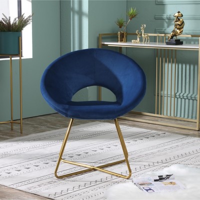 Silky Vanity Chair with Back,Velvet Accent Chair for Living Room,Criss Cross Chair with Gold Legs, Upholstered Vanity Chair for Bedroom