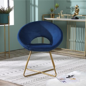 Silky Vanity Chair with Back,Velvet Accent Chair for Living Room,Criss Cross Chair with Gold Legs, Upholstered Vanity Chair for Bedroom - 1 of 4